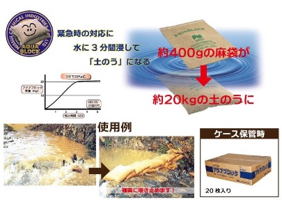 アクアブロック（吸水土のう）の販売